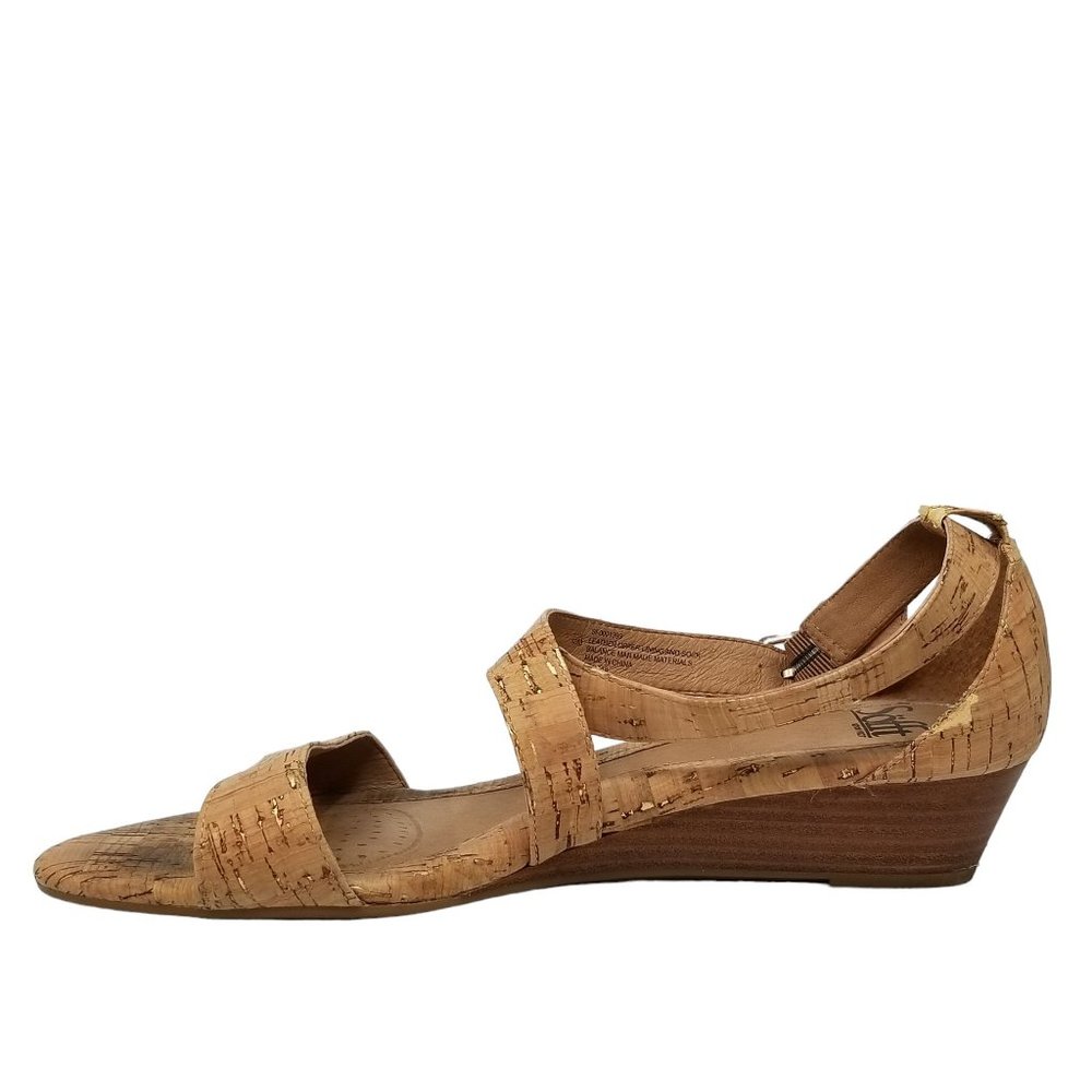 Sofft Innis Sandals Womens Gold Natural Leather Cork Wedge SF0001393 Size 10 - Picture 3 of 13